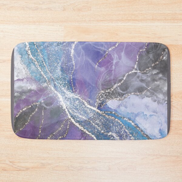 Item preview, Abstract glittery rivers in blue, mauve, silver  designed and sold by Richa Maurya.