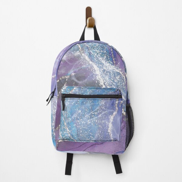 Item preview, Abstract glittery rivers in blue, mauve, silver designed and sold by Richa Maurya.