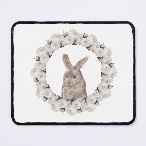 Item preview, White Rose Wreath Rabbit V3 designed and sold by PressedOak.