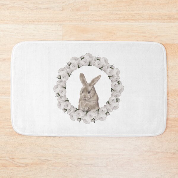Item preview, White Rose Wreath Rabbit V3 designed and sold by PressedOak.