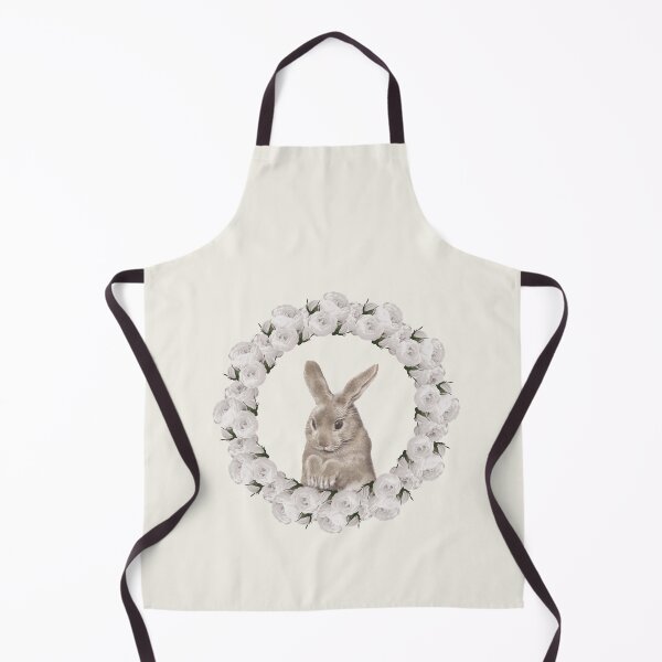 Item preview, White Rose Wreath Rabbit V3 Yellow designed and sold by PressedOak.