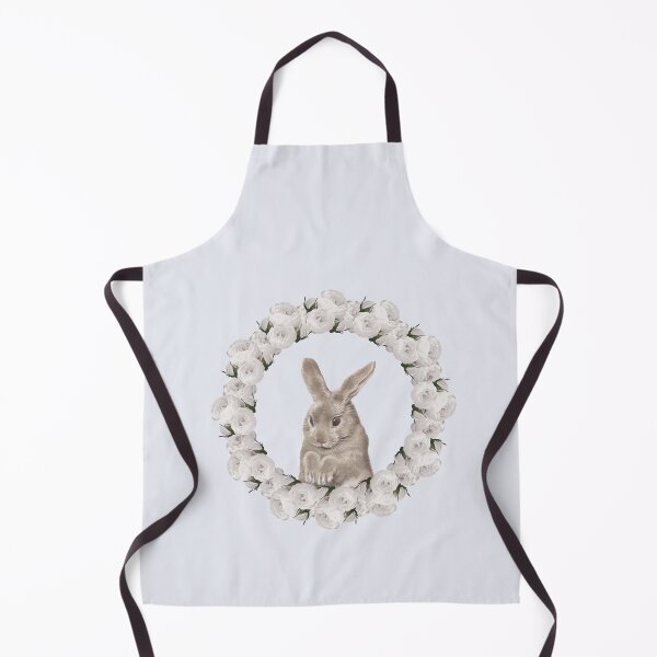 Item preview, White Rose Wreath Rabbit V3 Blue designed and sold by PressedOak.