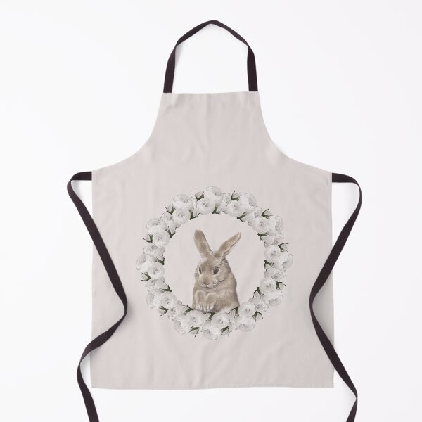 Item preview, White Rose Wreath Rabbit V3 Pink designed and sold by PressedOak.