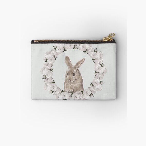 Item preview, White Rose Wreath Rabbit V3 Green designed and sold by PressedOak.
