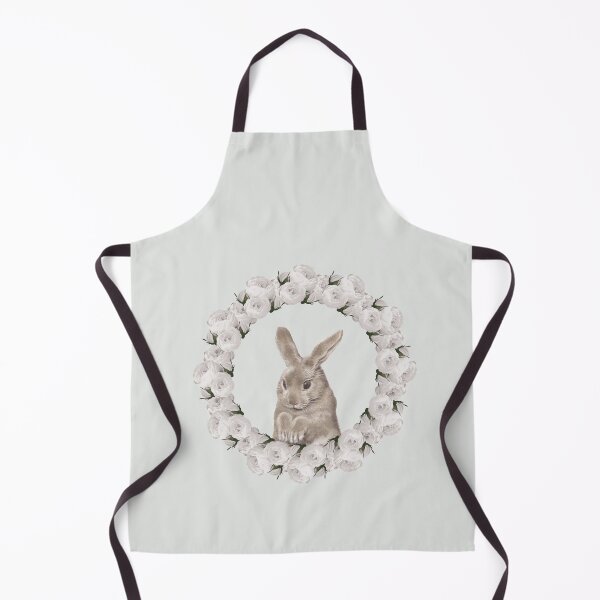 Item preview, White Rose Wreath Rabbit V3 Green designed and sold by PressedOak.