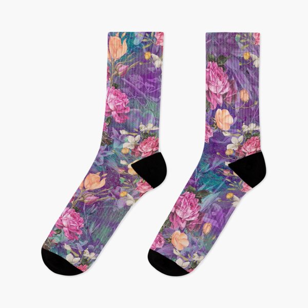 Artikelvorschau, Blumen in einem Rautenmuster, dekoratives Muster, modernes Design, Blumen-Wiederholungsmuster, lila Blumen entworfen und verkauft von ZeinabTaha.