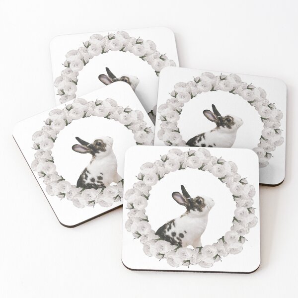 Item preview, White Rose Wreath Rabbit V4 designed and sold by PressedOak.