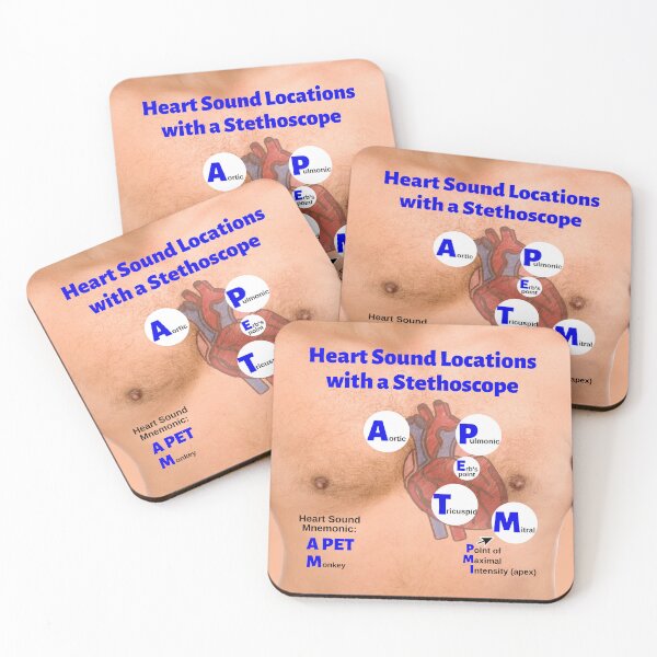Item preview, Heart Sound Locations with a Stethoscope designed and sold by Caregiverology.