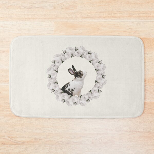Item preview, White Rose Wreath Rabbit V4 Yellow designed and sold by PressedOak.