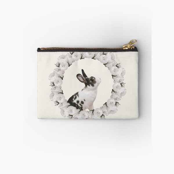 Item preview, White Rose Wreath Rabbit V4 Yellow designed and sold by PressedOak.