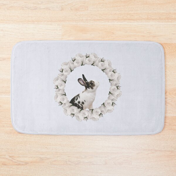 Item preview, White Rose Wreath Rabbit V4 Blue designed and sold by PressedOak.