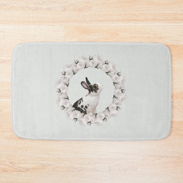 Item preview, White Rose Wreath Rabbit V4 Green designed and sold by PressedOak.