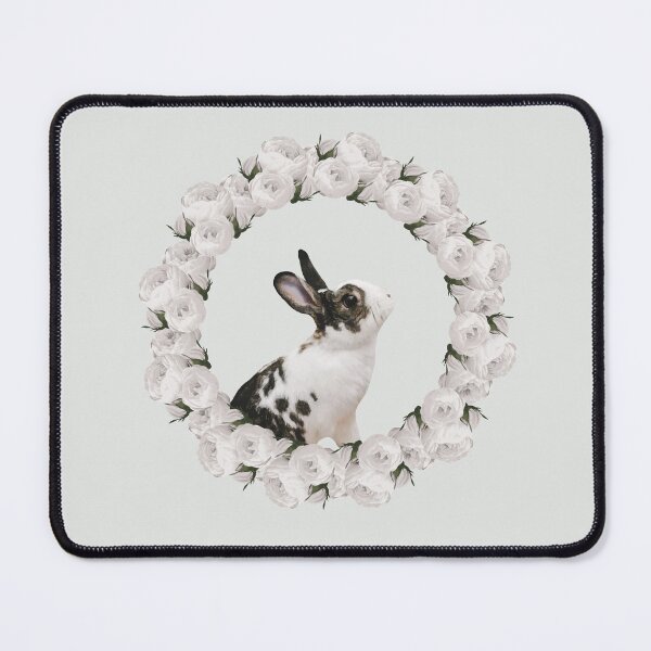 Item preview, White Rose Wreath Rabbit V4 Green designed and sold by PressedOak.