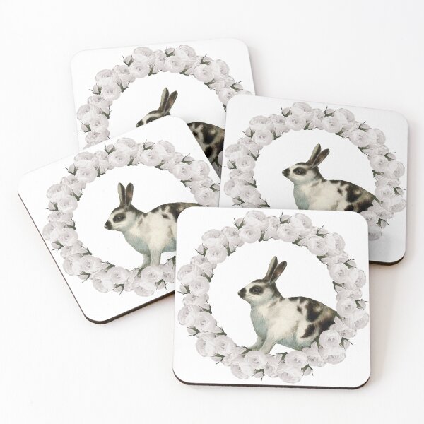 Item preview, White Rose Wreath Rabbit V5 designed and sold by PressedOak.