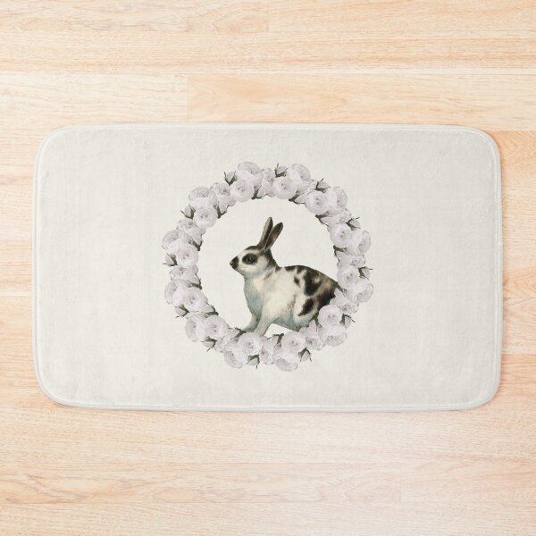 Item preview, White Rose Wreath Rabbit V5 Yellow designed and sold by PressedOak.