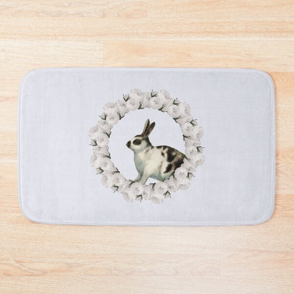 Item preview, White Rose Wreath Rabbit V5 Blue designed and sold by PressedOak.