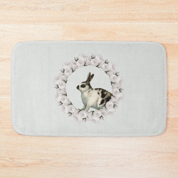 Item preview, White Rose Wreath Rabbit V5 Green designed and sold by PressedOak.