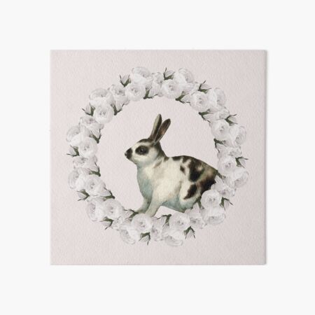 Bunny Watercolor print Nature Inspired Gifts ideas woodland theme nursery art woodland watercolor Yin Yang design with Bunny & Bird