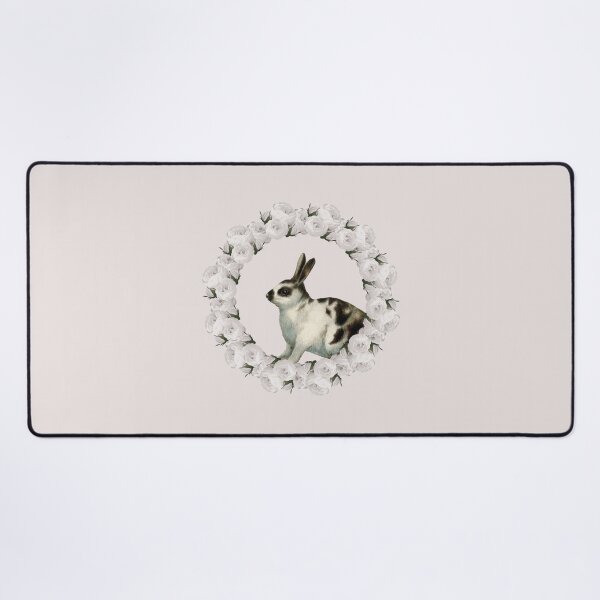 Item preview, White Rose Wreath Rabbit V5 Pink designed and sold by PressedOak.