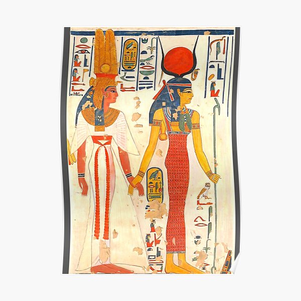 "Nefertiti lead by Isis, Egyptian Art, Vintage Art" Poster for Sale by