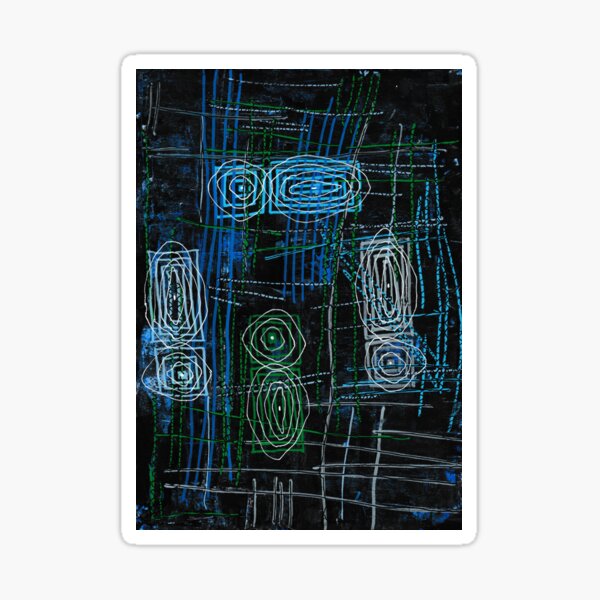 SIGNALS FROM EARTH - Abstract Art (Acrylic Painting HD Scan) Sticker