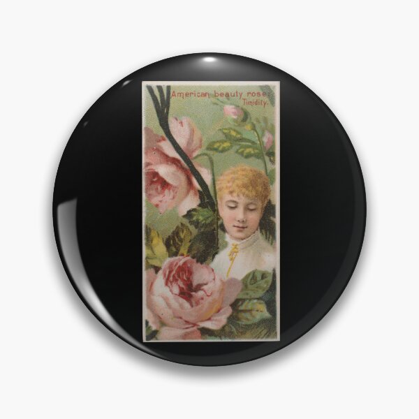 Item preview, American Beauty Rose: Timdity, 1892 | Language of Flowers Trading Card N75 designed and sold by CurrantJam.