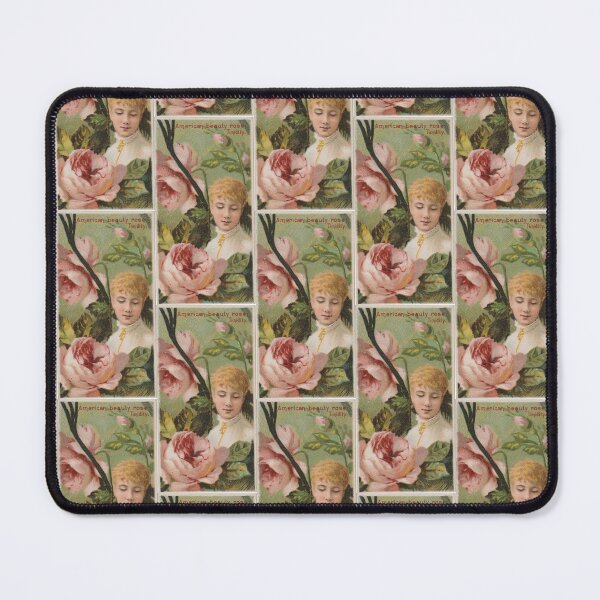 Item preview, American Beauty Rose: Timdity, 1892 | Language of Flowers Trading Card N75 designed and sold by CurrantJam.