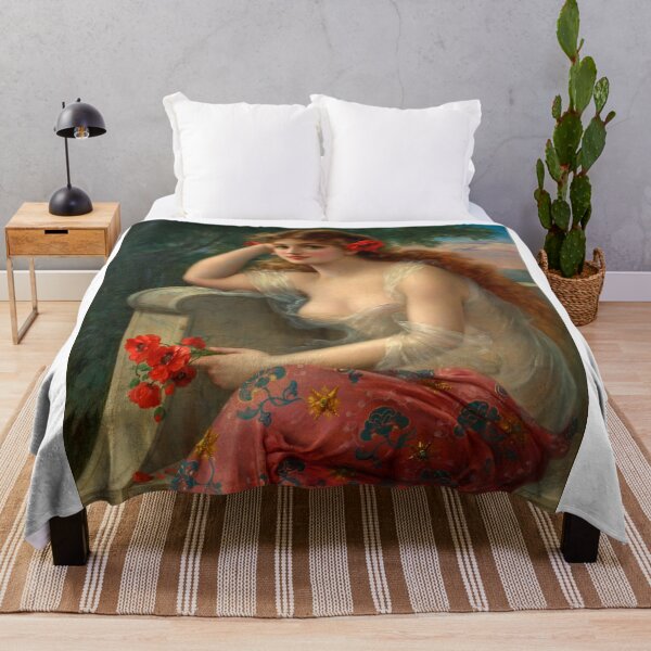 Item preview, Girl with a poppy - Emile Vernon Paintings designed and sold by TeeARTHY.