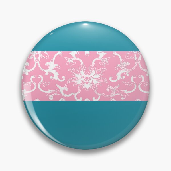 Item preview, Teal and Pink Stripes with White Line Flowers designed and sold by Greenbaby.