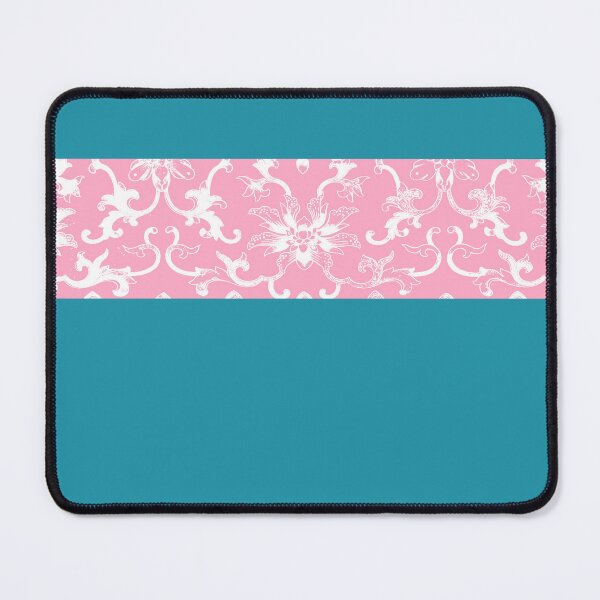 Item preview, Teal and Pink Stripes with White Line Flowers designed and sold by Greenbaby.