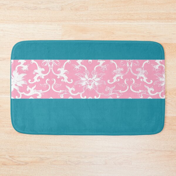 Item preview, Teal and Pink Stripes with White Line Flowers designed and sold by Greenbaby.