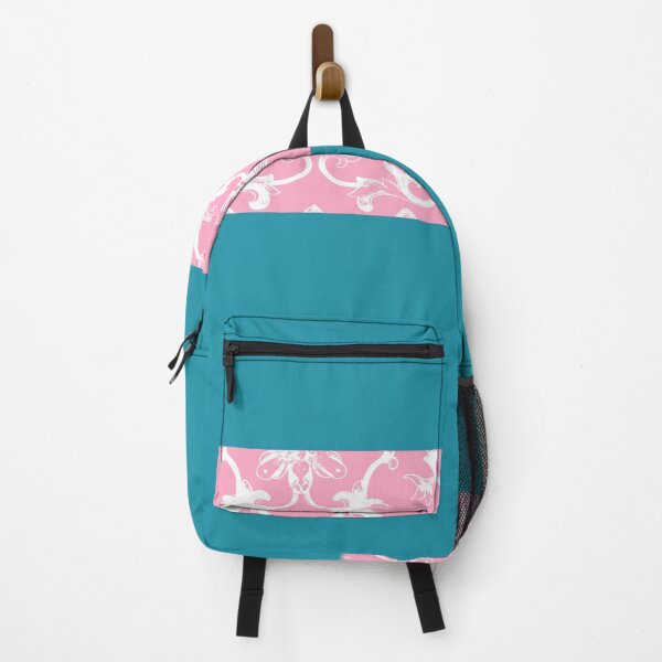 Item preview, Teal and Pink Stripes with White Line Flowers designed and sold by Greenbaby.