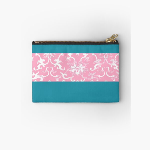 Item preview, Teal and Pink Stripes with White Line Flowers designed and sold by Greenbaby.