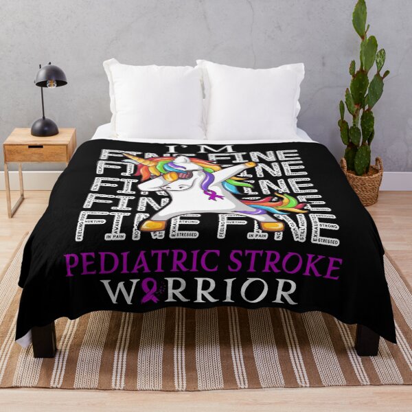 Item preview, Unicorn Pediatric Stroke Warrior I'm Fine Pediatric Stroke Awareness designed and sold by Hatjar.