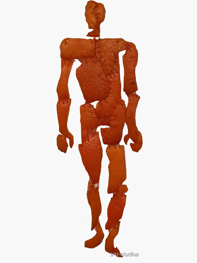 "Orange Peel Man" Sticker by sostudios Redbubble