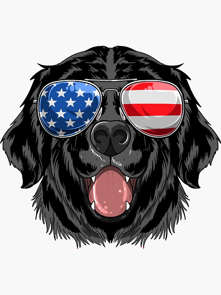 "American Flag Dog" Sticker by shopGomLa Redbubble