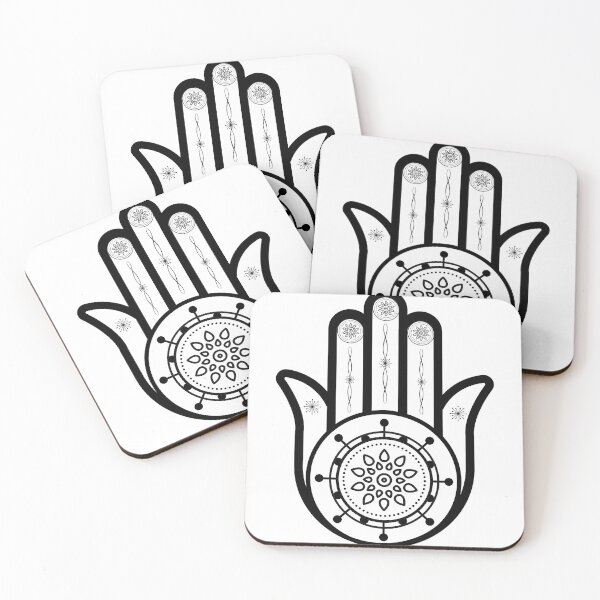 Item preview, WHITE & BLACK HAMSA HAND designed and sold by hamsasoul.