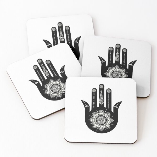 Item preview, white Flower mandala hamsa hand designed and sold by hamsasoul.