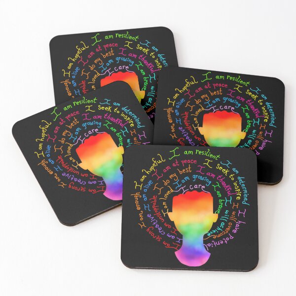 Item preview, Rainbow Pride Positive Affirmations Female Silhouette designed and sold by Deborah Camp.