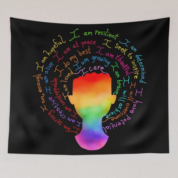 Item preview, Rainbow Pride Positive Affirmations Female Silhouette designed and sold by Deborah Camp.