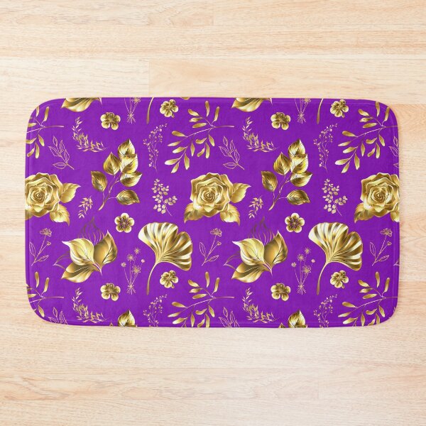 Item preview, Purple and Gold Summer Floral and Glamour Seamless Pattern designed and sold by AurayaStudio.
