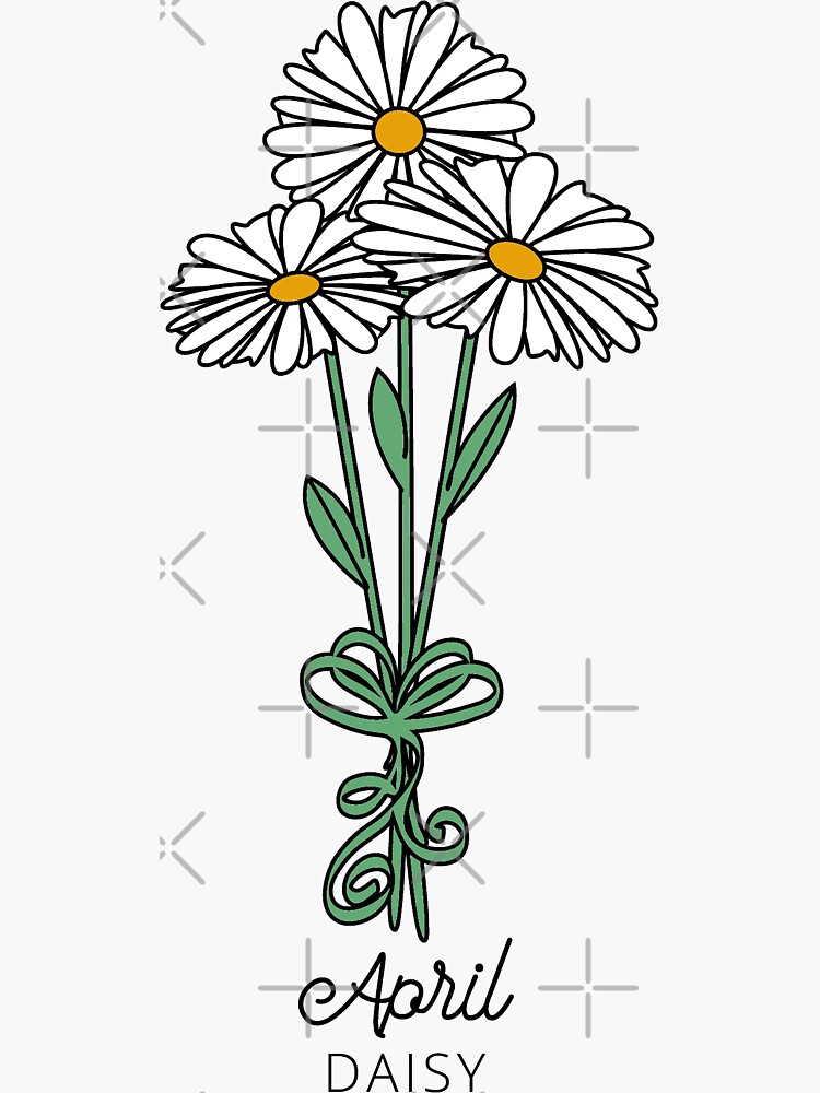 Daisy Sticker, Water Resistant, Vinyl Sticker, April Birth Flower, Laptop,  Scrapbook, Tumbler Sticker, Flower Sticker 