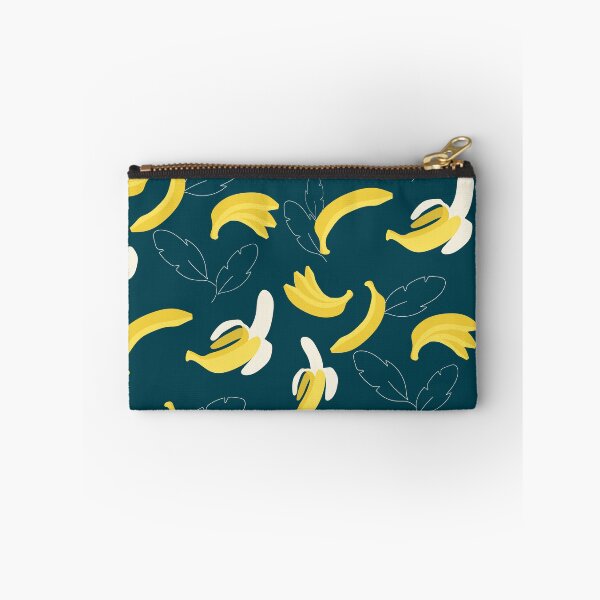 Item preview, Banana & Leaf Pattern - Dark Teal Background designed and sold by kmarins-art.