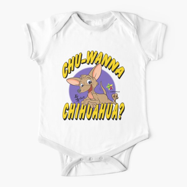 chihuahua? Short Sleeve Baby One-Piece