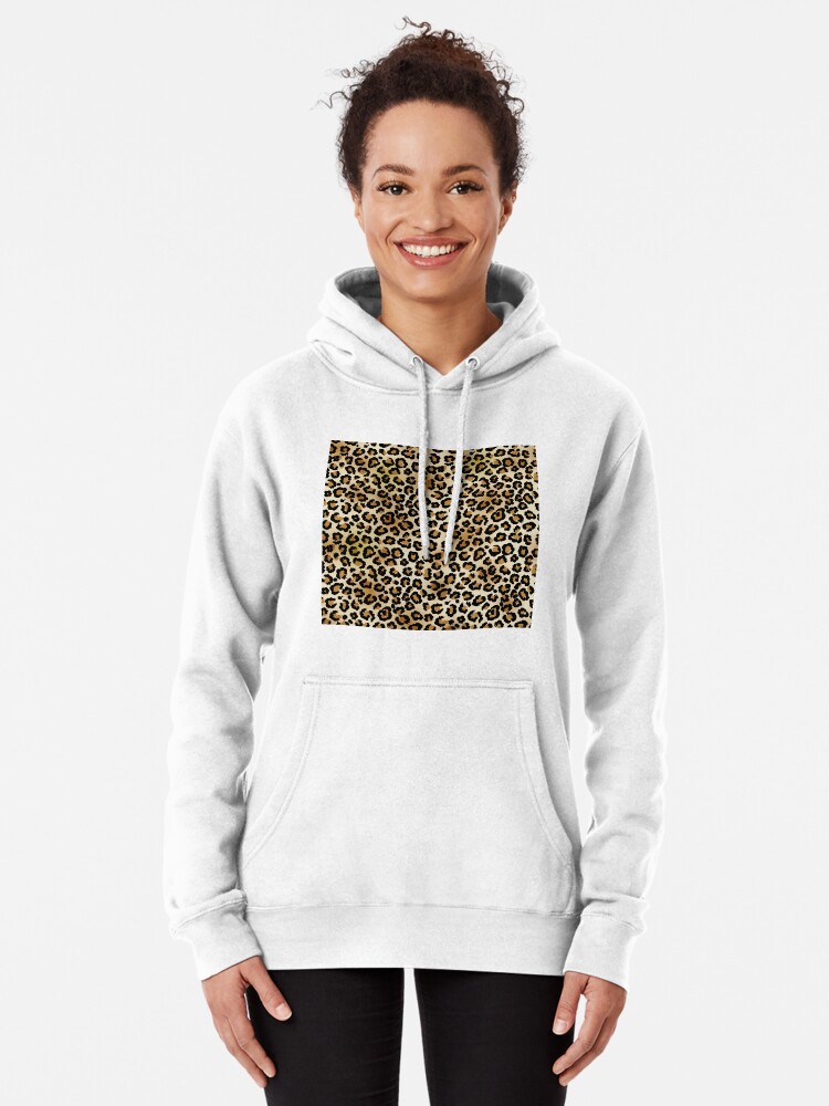 Leopard-print Contrast Hoodie In Brown