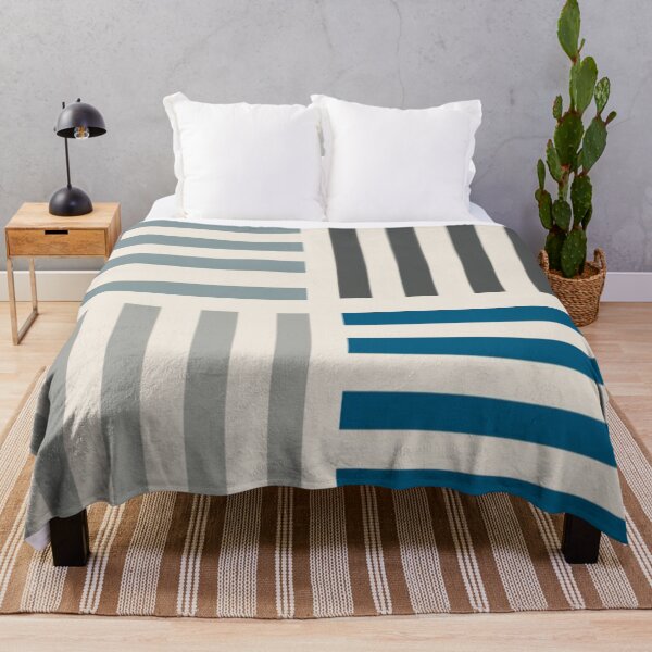 Item preview, Checkered Stripes Abstract White, Grey And Blue designed and sold by Pretty-Bird.