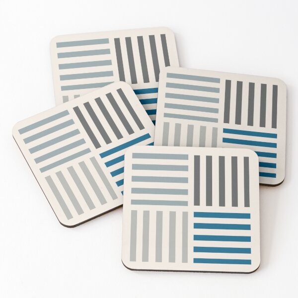Item preview, Checkered Stripes Abstract White, Grey And Blue designed and sold by Pretty-Bird.