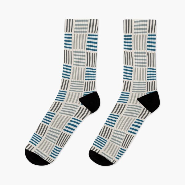 Item preview, Checkered Stripes Abstract White, Grey And Blue designed and sold by Pretty-Bird.