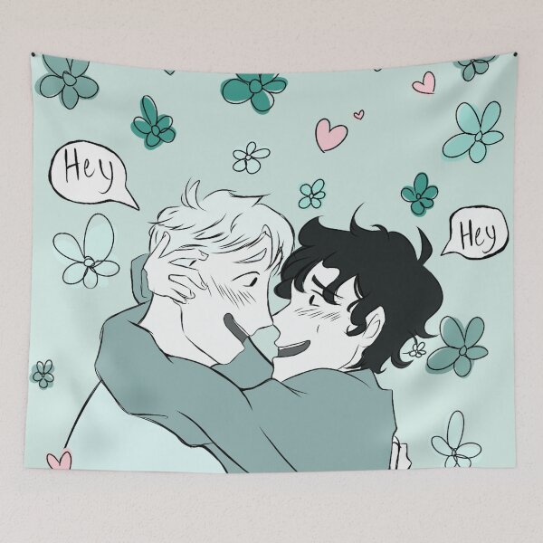 Item preview, Nick and Charlie hugging with flowers (Heartstopper) designed and sold by Sophprano.