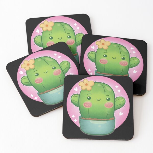 Item preview, Cute and Kawaii Cactus with flower circle Background  designed and sold by NightGleam.